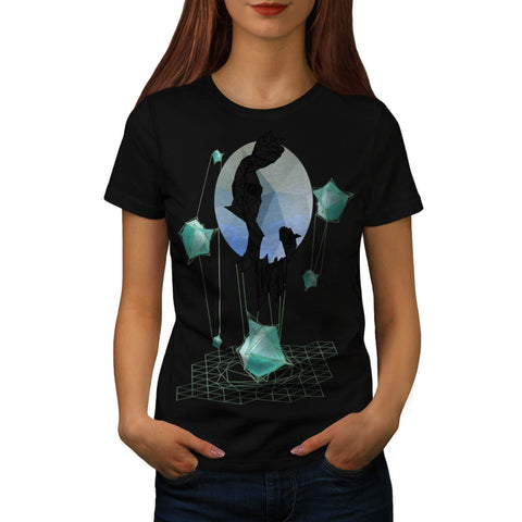 Moon Crazy Fun Print Womens T-Shirt