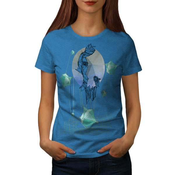 Moon Crazy Fun Print Womens T-Shirt