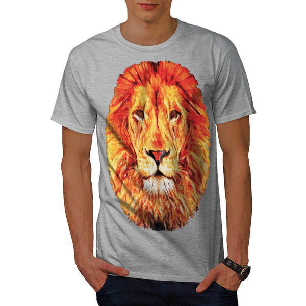 Jungle Lion Big Face Mens T-Shirt