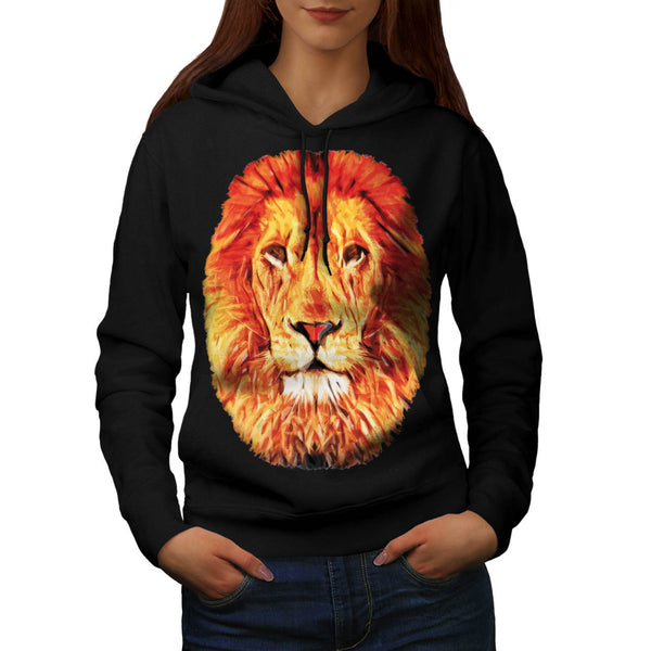 Jungle Lion Big Face Womens Hoodie