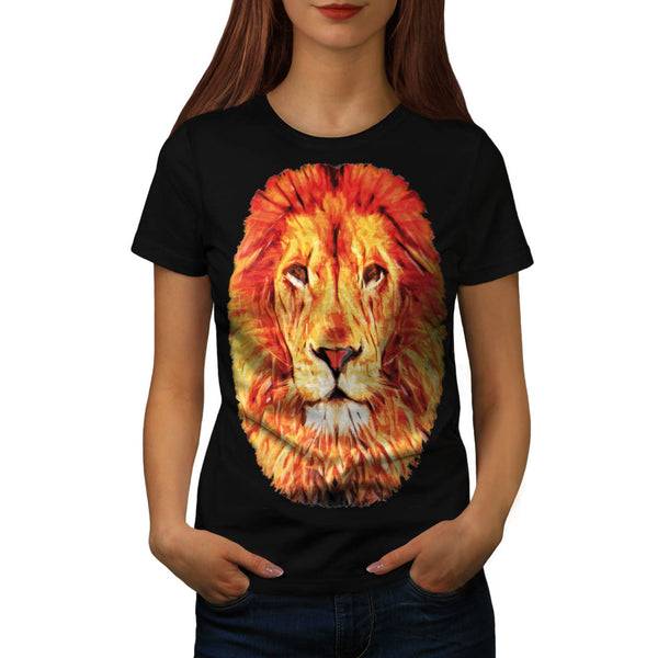 Jungle Lion Big Face Womens T-Shirt