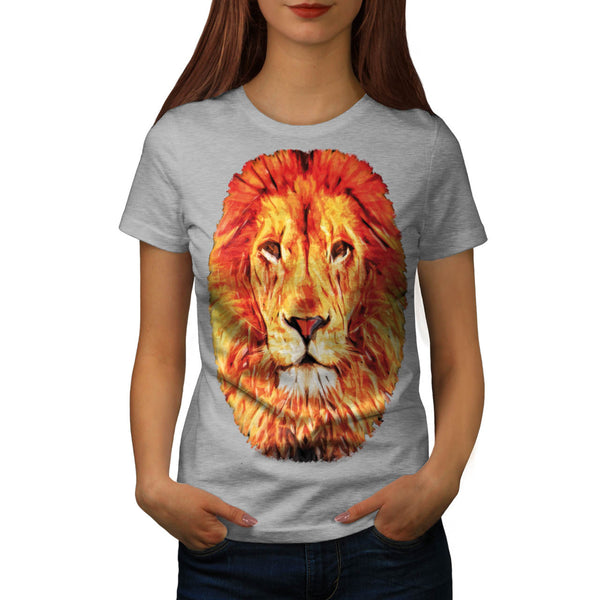 Jungle Lion Big Face Womens T-Shirt