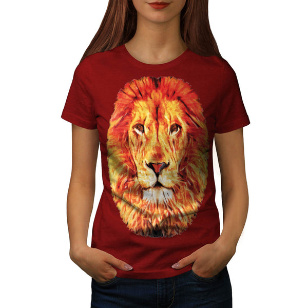 Jungle Lion Big Face Womens T-Shirt