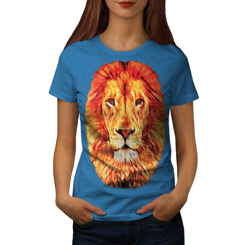 Jungle Lion Big Face Womens T-Shirt