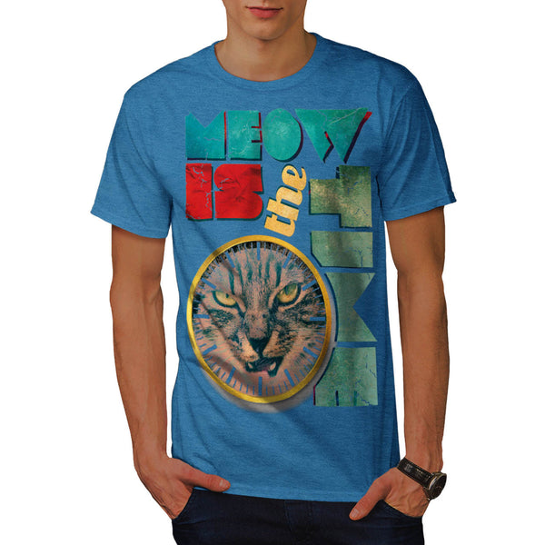 Meow Is The Time Cat Mens T-Shirt