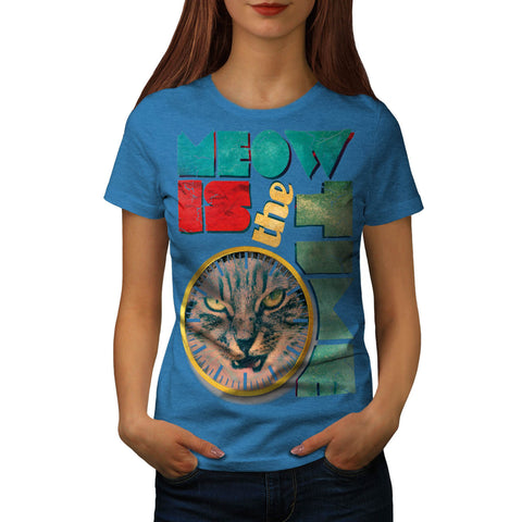 Meow Is The Time Cat Womens T-Shirt