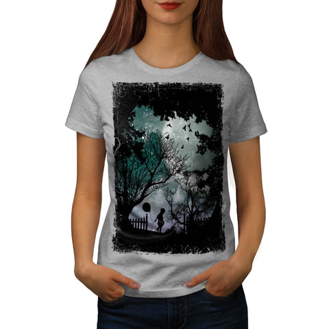 Kid Balloon Night Womens T-Shirt