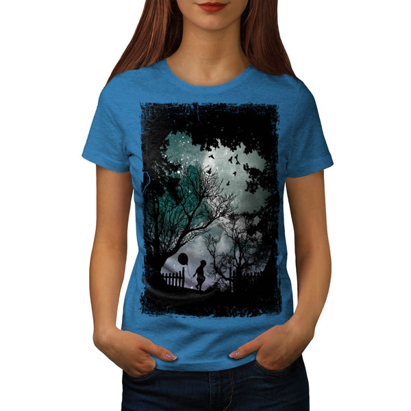 Kid Balloon Night Womens T-Shirt