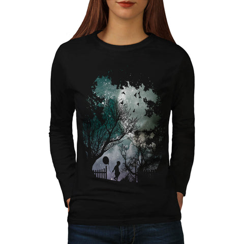 Kid Balloon Night Womens Long Sleeve T-Shirt