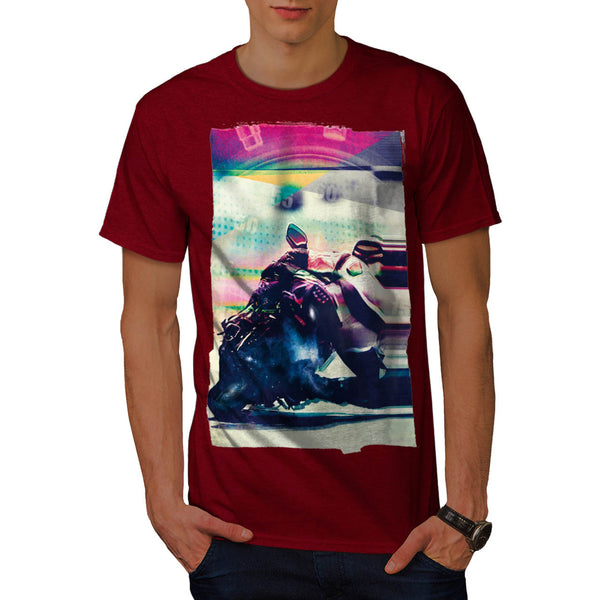 Motor Bike Racer USA Mens T-Shirt