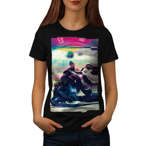 Motor Bike Racer USA Womens T-Shirt