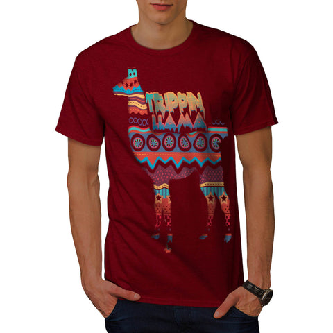 Acid Tripping Llama Mens T-Shirt