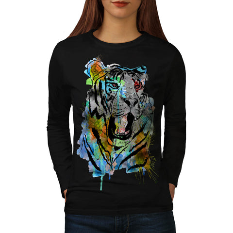 Amazing Tiger Print Womens Long Sleeve T-Shirt