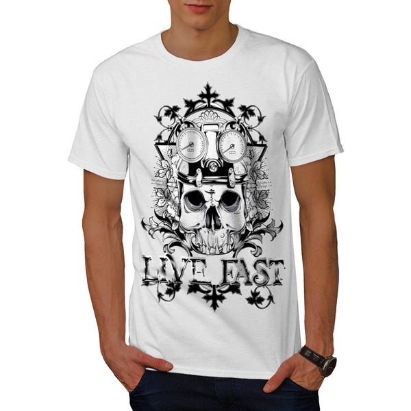 Live Fast Biker Face Mens T-Shirt