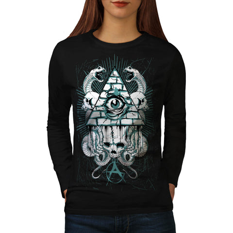 Illuminati Snake Eye Womens Long Sleeve T-Shirt