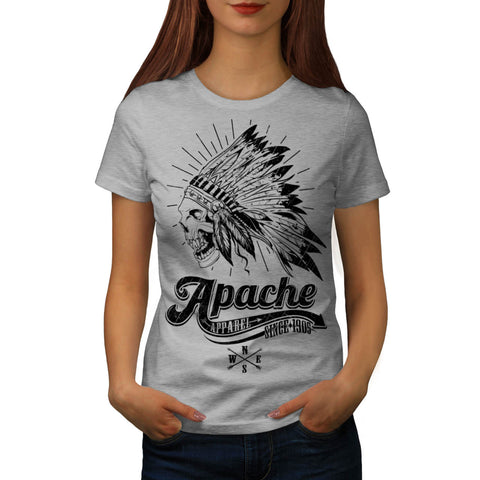 Apache Apparel Skull Womens T-Shirt