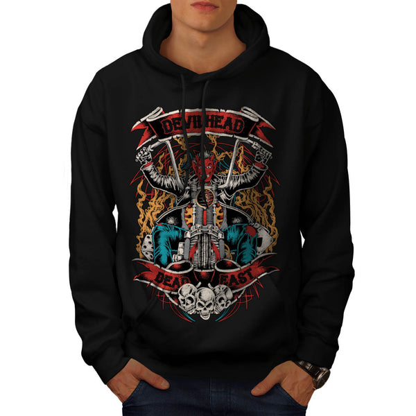 Devil Head Biker USA Mens Hoodie