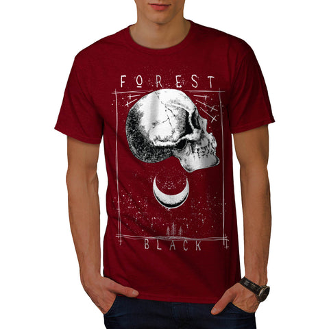 Forest Black Skull Mens T-Shirt