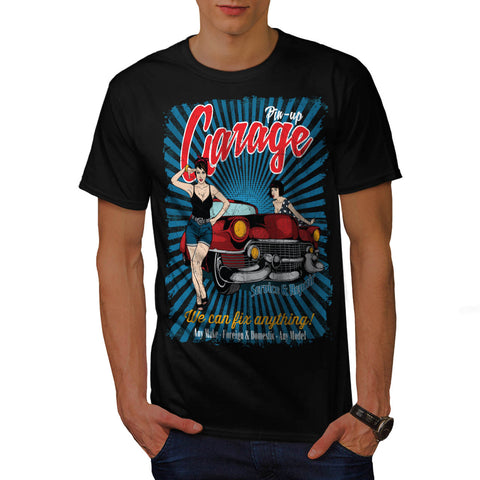 Pin Up Car Garage Mens T-Shirt