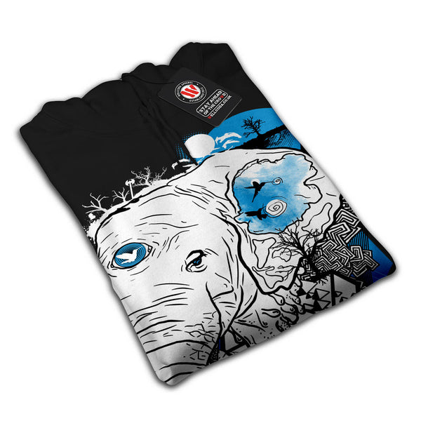 Big Elephant Face Womens Hoodie