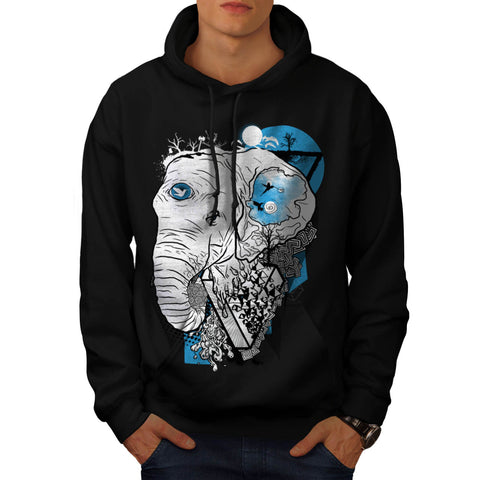 Big Elephant Face Mens Hoodie
