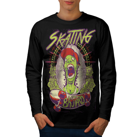 Zombie Skating Boy Mens Long Sleeve T-Shirt