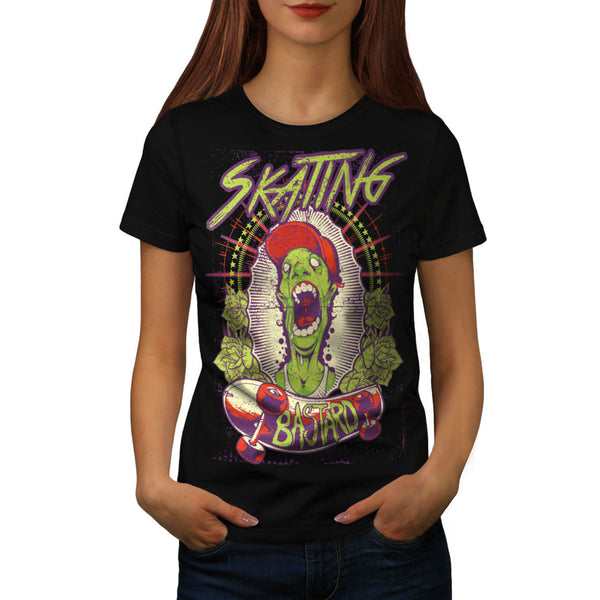 Zombie Skating Boy Womens T-Shirt