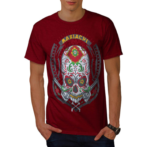 Mariachi Skull Latin Mens T-Shirt