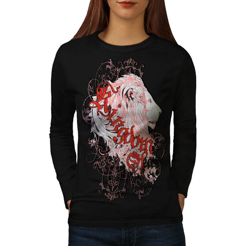 Kingdom Of Fear Lion Womens Long Sleeve T-Shirt