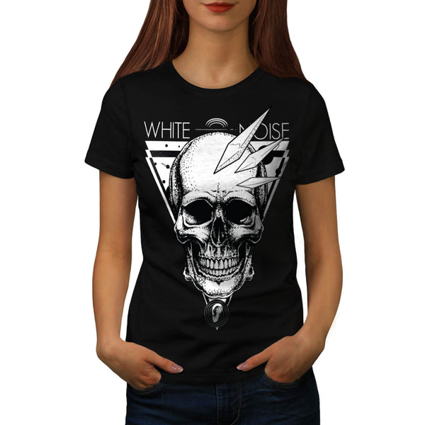 White Noise Skull Womens T-Shirt