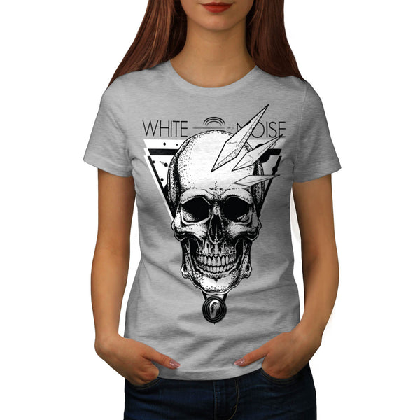 White Noise Skull Womens T-Shirt