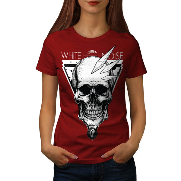 White Noise Skull Womens T-Shirt