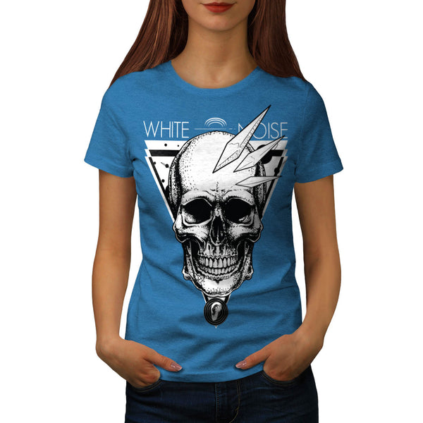 White Noise Skull Womens T-Shirt