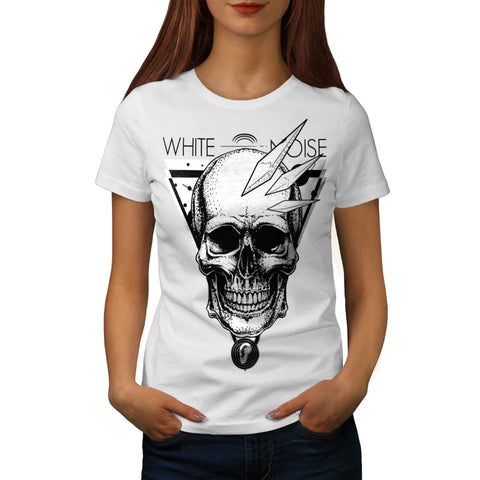 White Noise Skull Womens T-Shirt