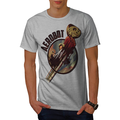 Aerobot Robot Comic Mens T-Shirt
