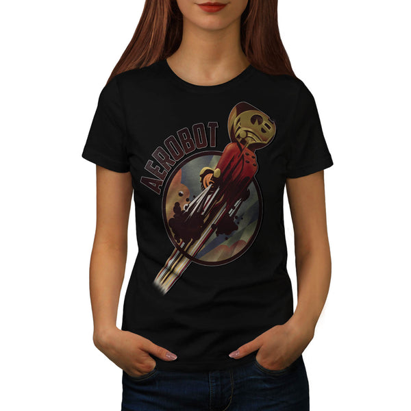 Aerobot Robot Comic Womens T-Shirt