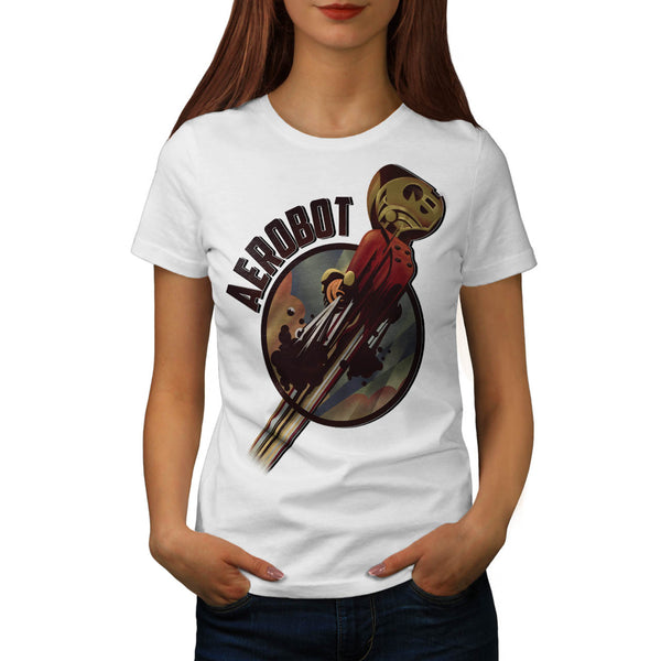 Aerobot Robot Comic Womens T-Shirt