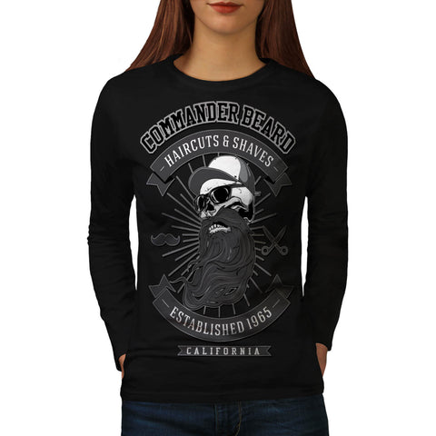 Commander Beard USA Womens Long Sleeve T-Shirt