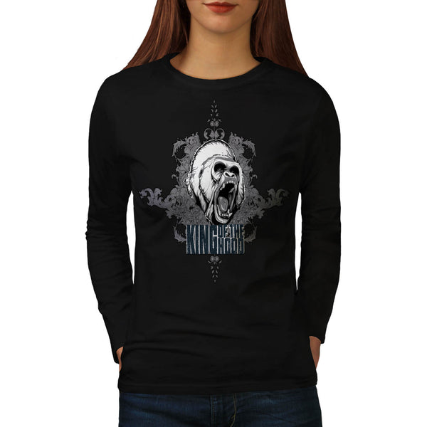King Of The Hood Apes Womens Long Sleeve T-Shirt