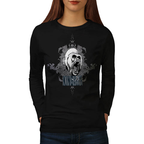 King Of The Hood Apes Womens Long Sleeve T-Shirt