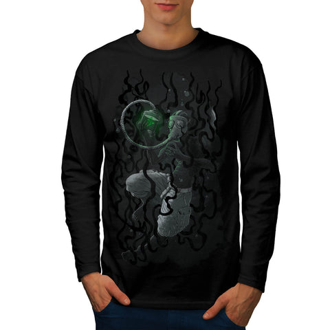 Under Water Gas Mask Mens Long Sleeve T-Shirt