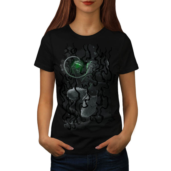 Under Water Gas Mask Womens T-Shirt