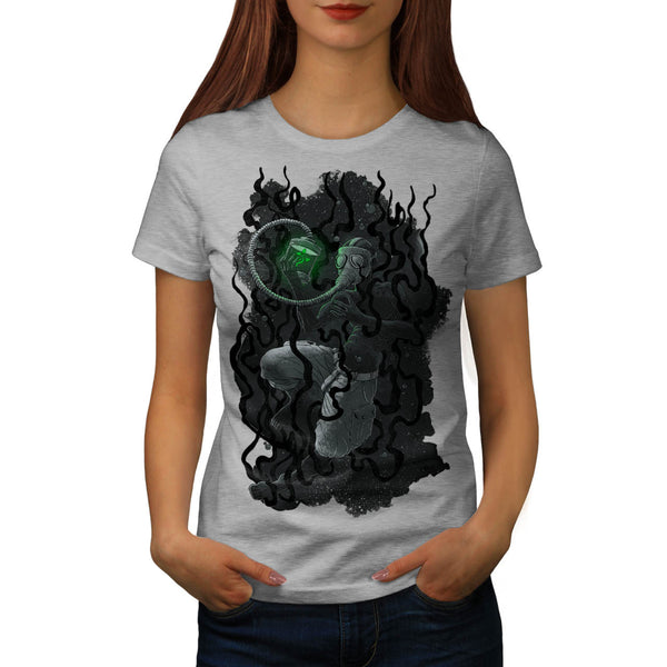 Under Water Gas Mask Womens T-Shirt