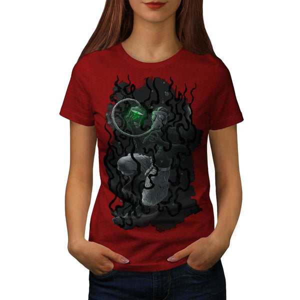 Under Water Gas Mask Womens T-Shirt
