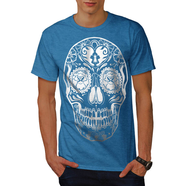 Crazy Print Skull Mens T-Shirt