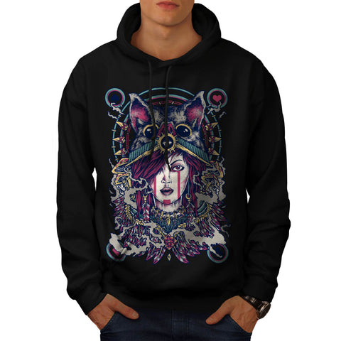 Lady Playing Card Mens Hoodie