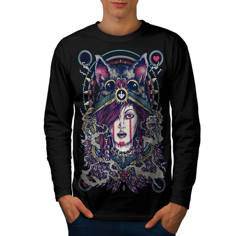 Lady Playing Card Mens Long Sleeve T-Shirt