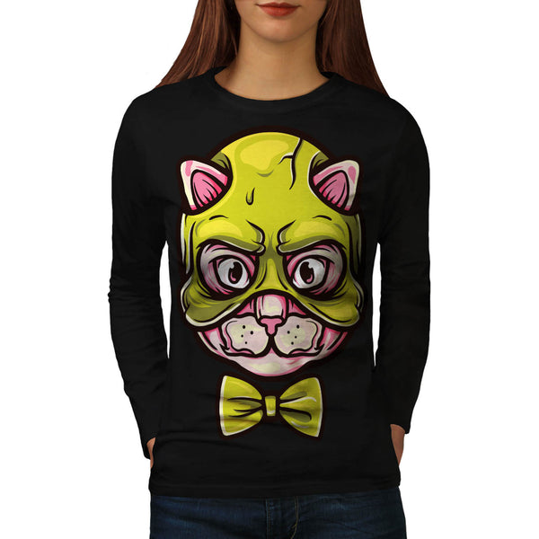 Mystical Cat Face Womens Long Sleeve T-Shirt