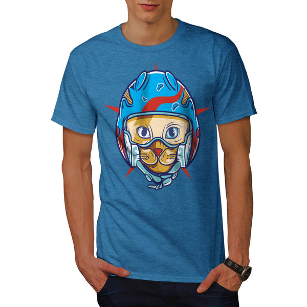 Kitty Face Helmet Mens T-Shirt