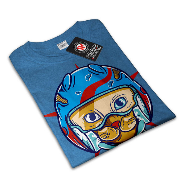 Kitty Face Helmet Mens T-Shirt